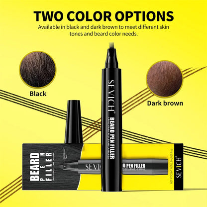 New Beard Filling Pen with Brush Kit Four Prong Beard Coloring