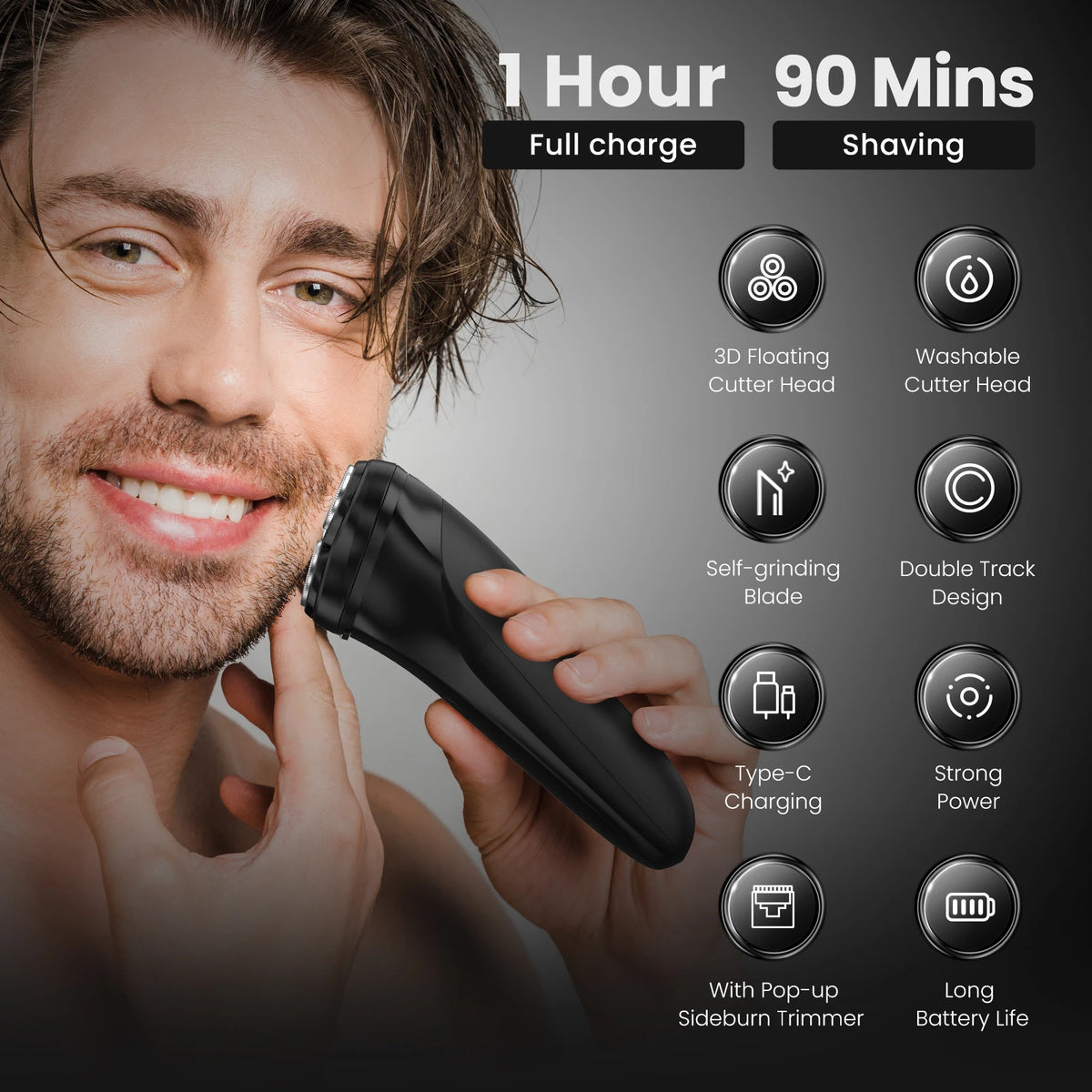 Usb Razor Shaver Portable Clean Razor Men USB Electric shaver Powerful Beard Razor ...