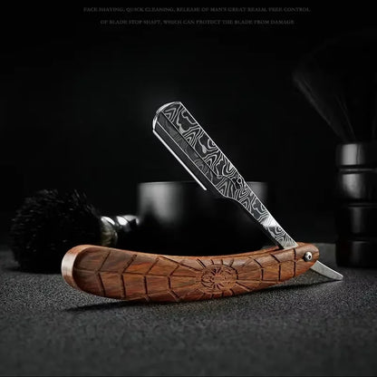 Stainless Steel Folding Shave Knife Handle Beard Straight Razor