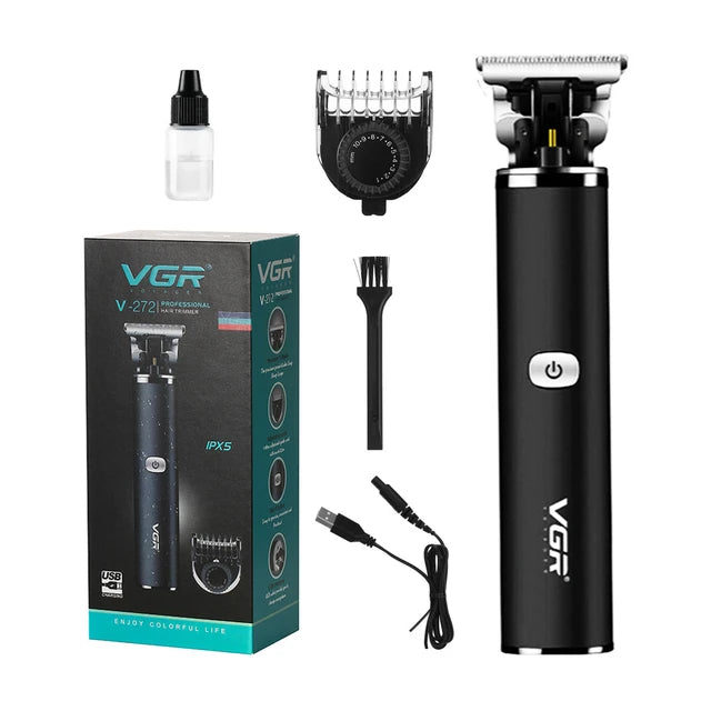 VGR Hair Clipper T-shaped Blade USB Rechargeable Waterproof V-272