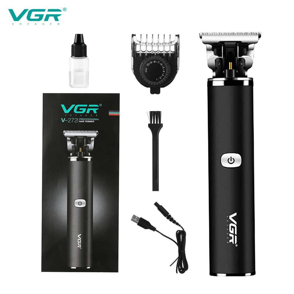 VGR Hair Clipper T-shaped Blade USB Rechargeable Waterproof V-272