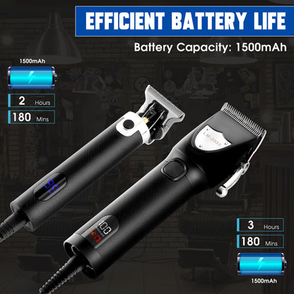 Hair Clippers For Men, Professional Cordless Beard Trimmer Set