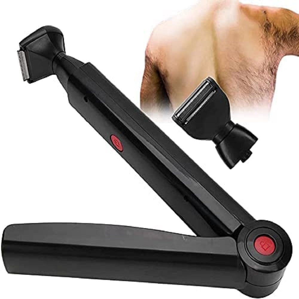 Electric Back Hair Shaver Trimmer Machine Long Handle USB Folding ...