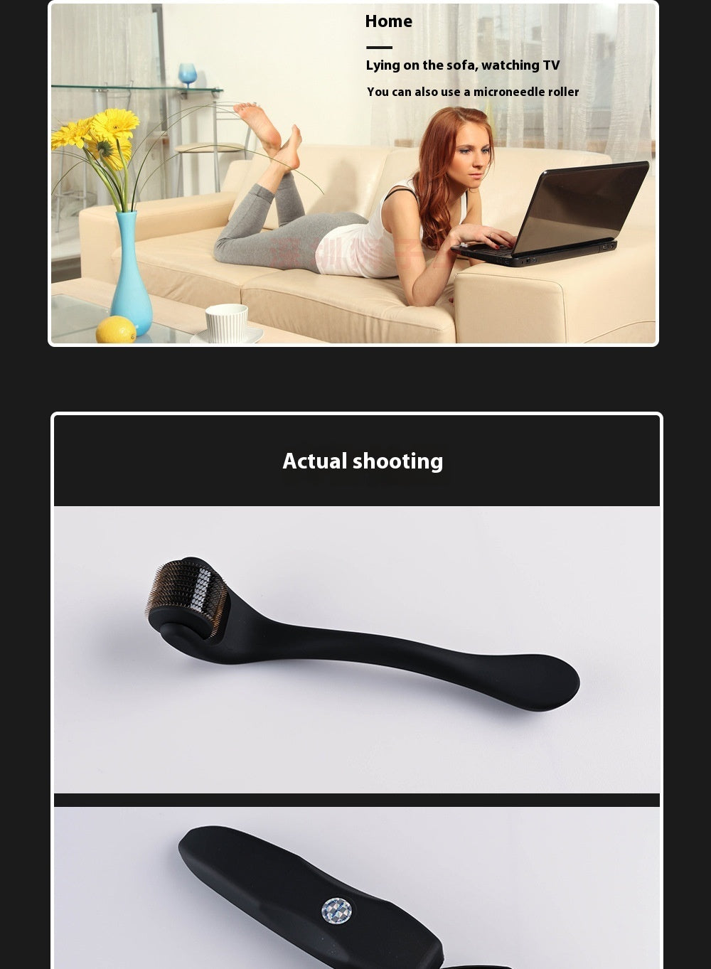 Matte Black Frosted Titanium Alloy Needle Roller Beard Roller