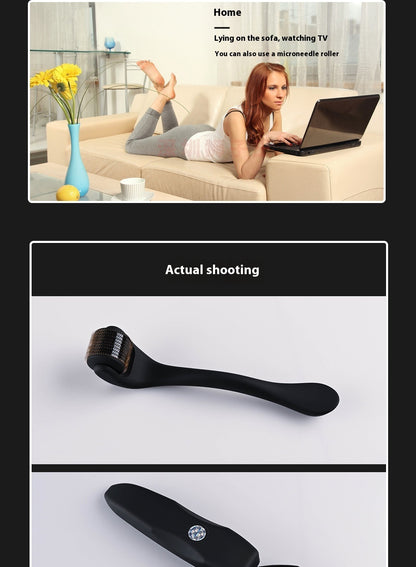 Matte Black Frosted Titanium Alloy Needle Roller Beard Roller