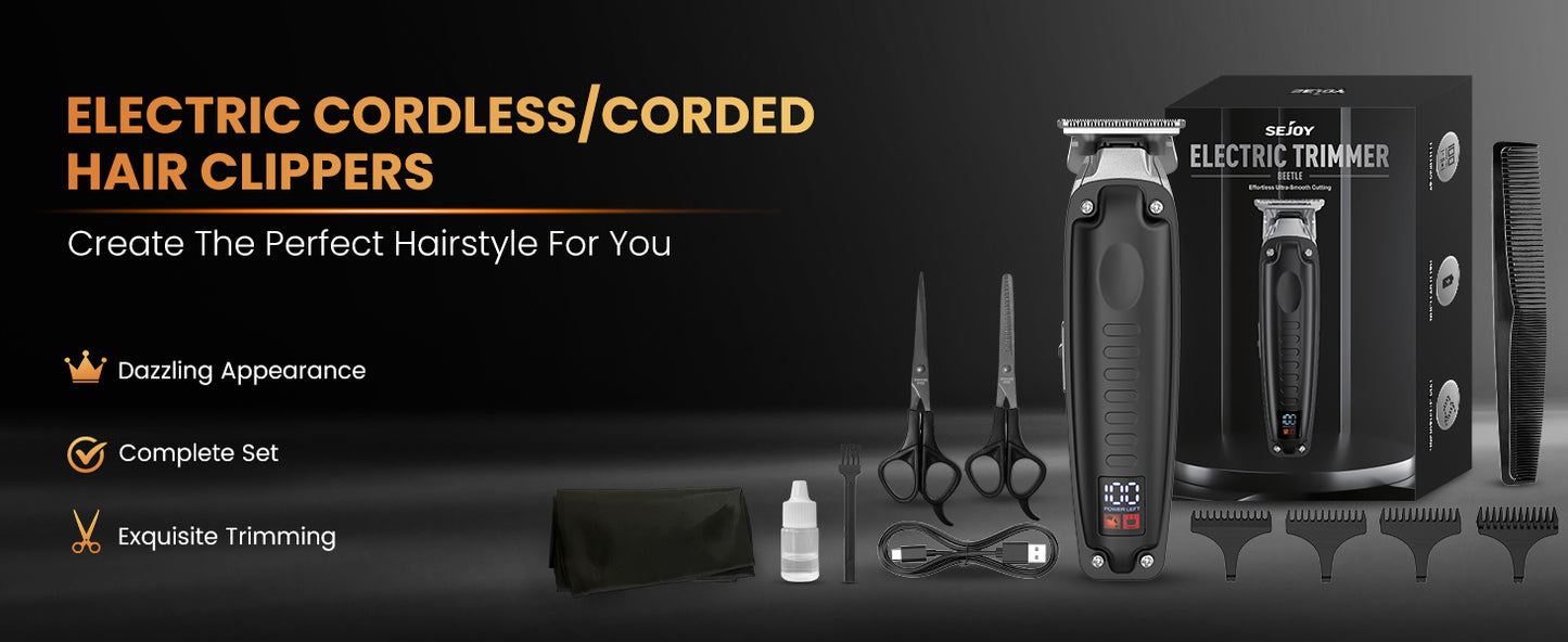 Professional Men's Hair Clipper Kit Cordless Trimmer