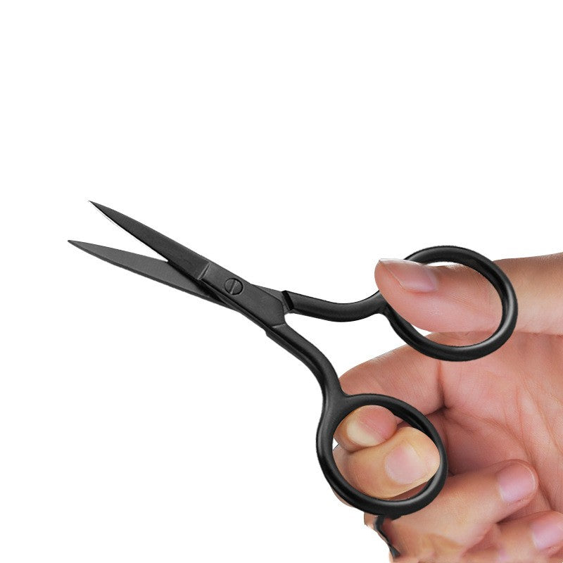 Stainless Steel Diamond Black Round Nose Hair Scissors