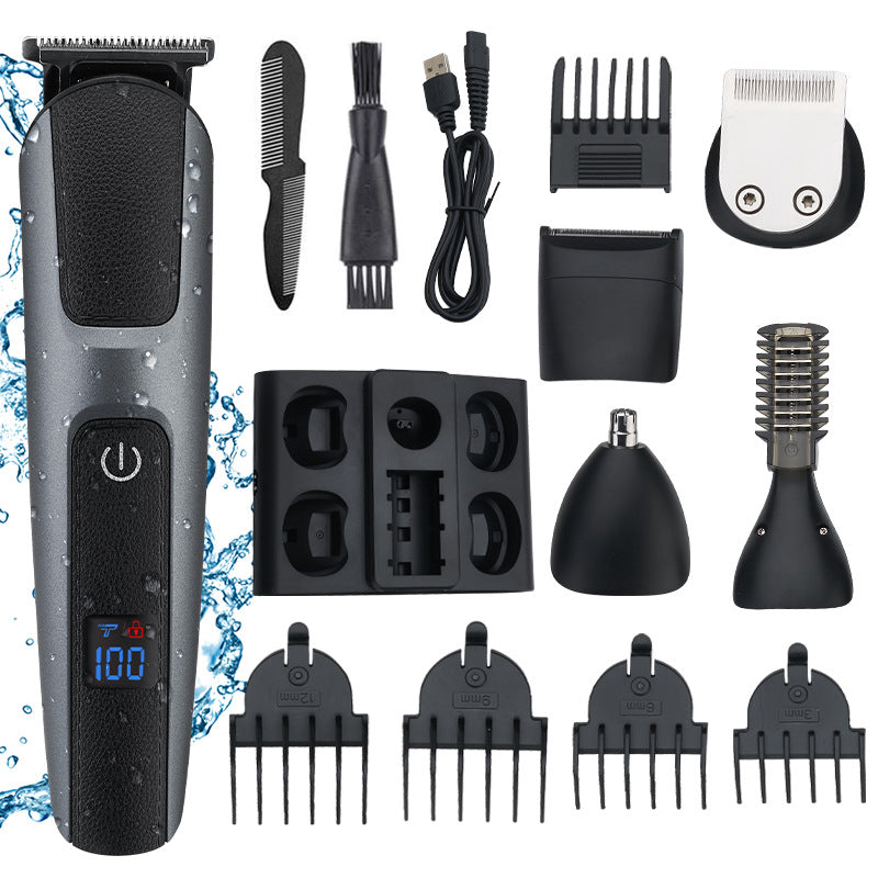 Men's Multifunctional Hair Clipper Digital Display Whole Body Wash