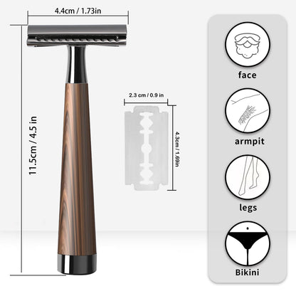 Men's Shaver Brushed Wooden Handle