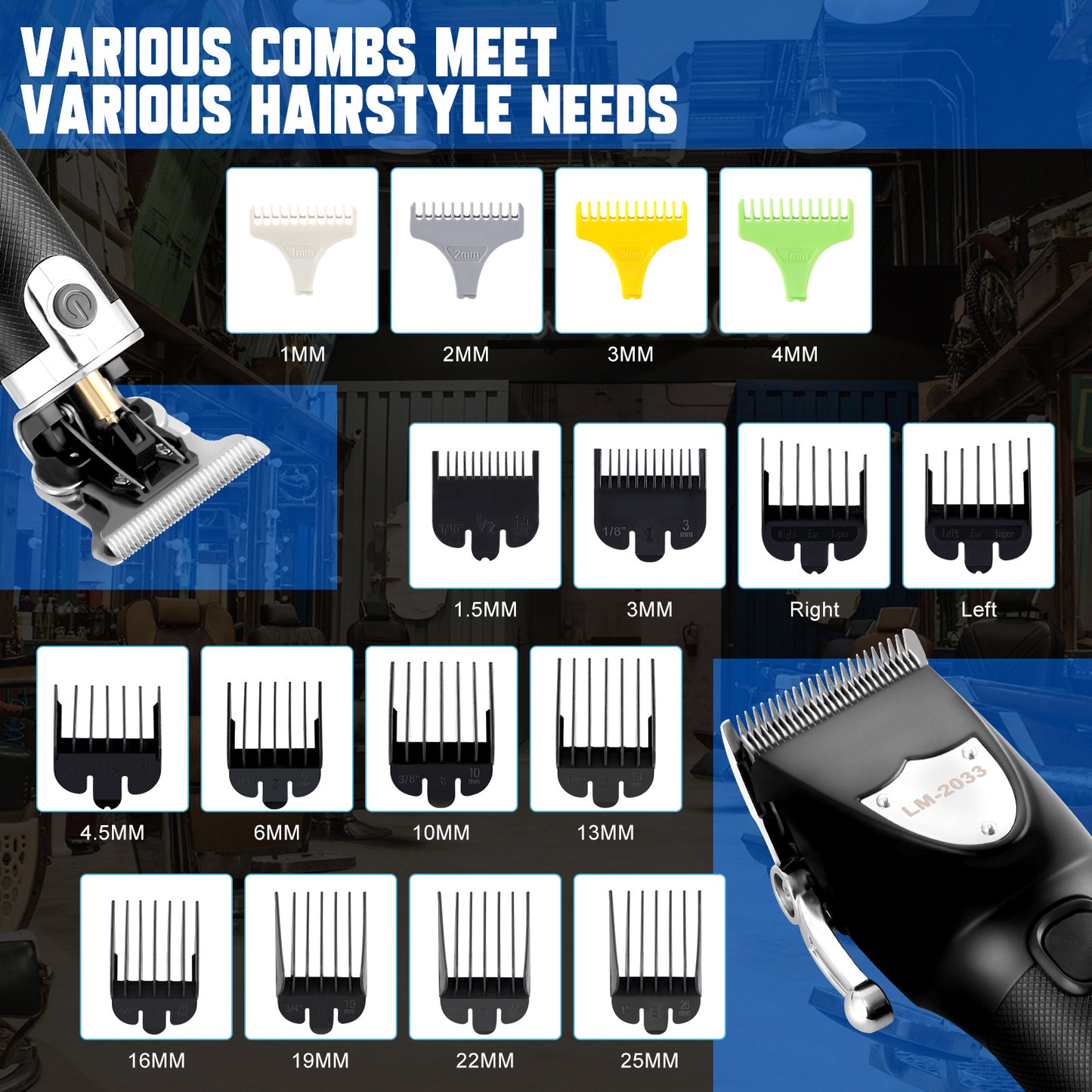 Hair Clippers For Men, Professional Cordless Beard Trimmer Set