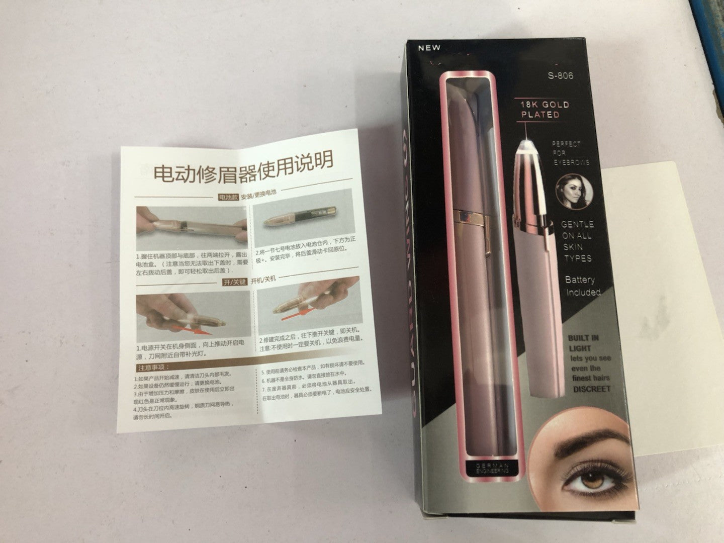 Mini Electric Eyebrow Trimmer Lipstick Brows Pen Hair Remover