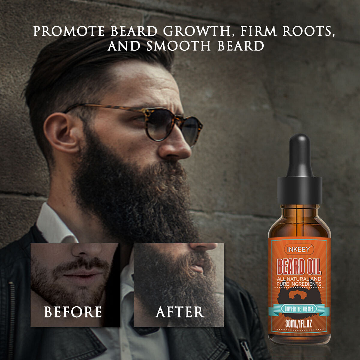 Beard Growth Oil Serum Fast Growing Beard Mustache Facial Hair Grooming