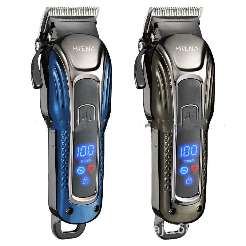 Hiena Hair Scissors LCD Digital Display Professional Hair Clipper Razor Fader