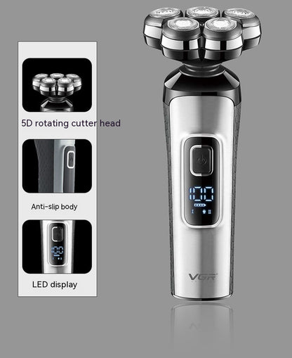 VGR Washed LCD Digital Display New Rechargeable Floating Shaver