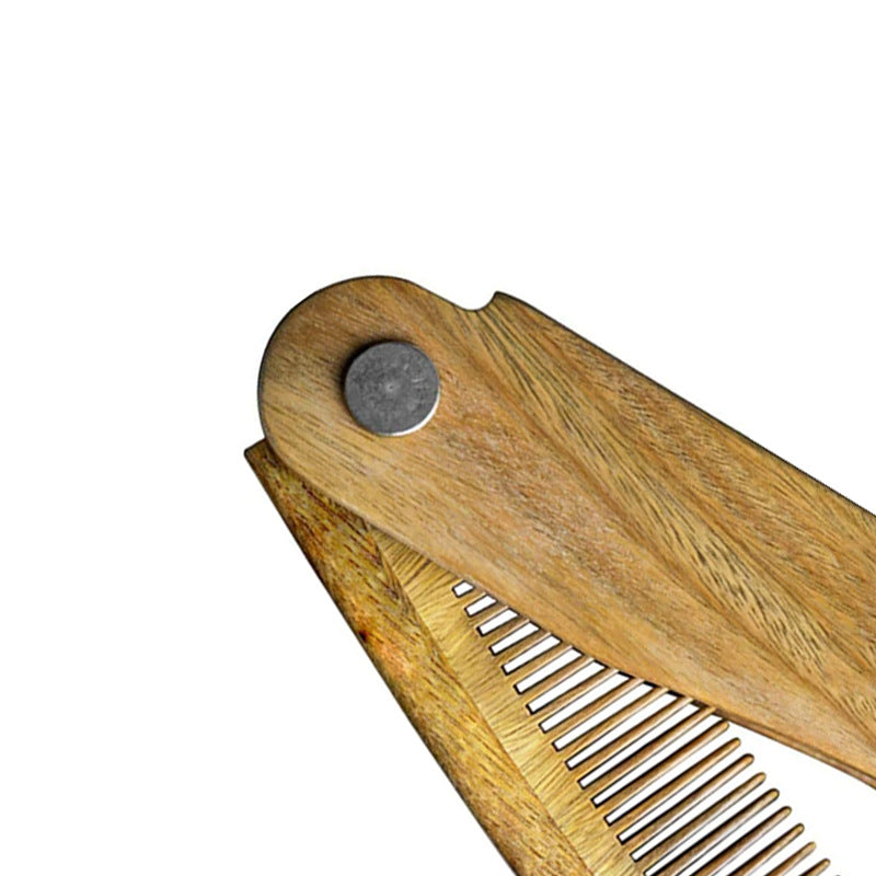Sandalwood Portable Beard Comb Anti-static Folding