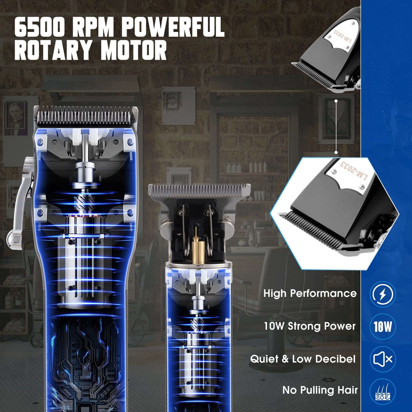 Hair Clippers For Men, Professional Cordless Beard Trimmer Set