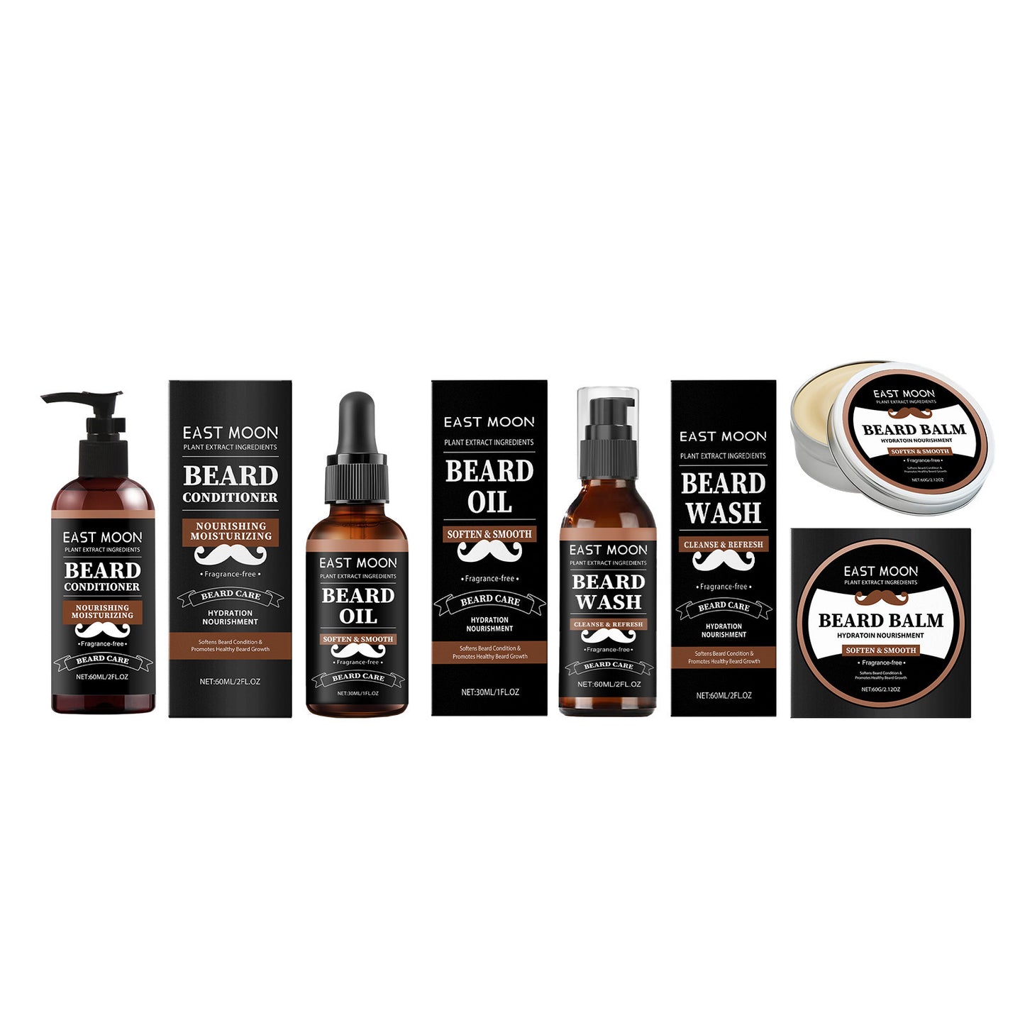 Men's Beard Grooming Kit - 3-Piece Care Set with Jojoba Oil Argan Oil Vitamin E