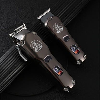 High Power Oil Head Push White Hair Clipper LCD Display