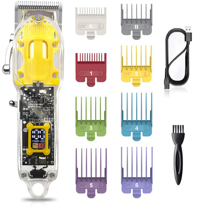 Hair Clipper Transparent Body With Digital Display