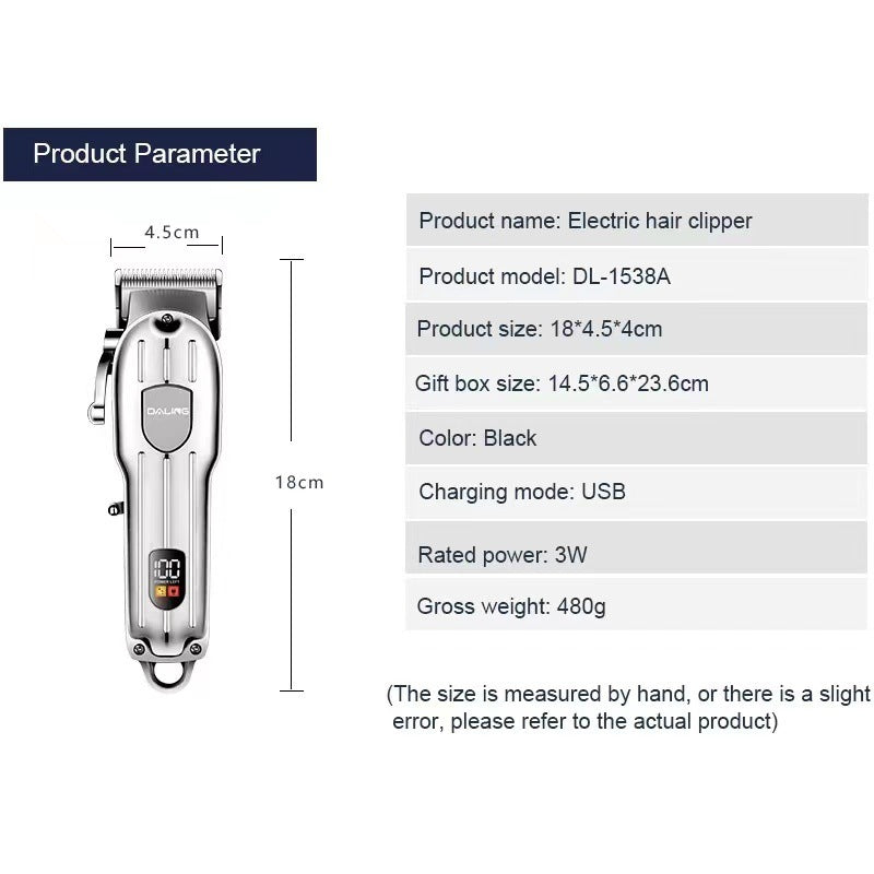 Rechargeable Hair Clipper High-power Electric Clipper