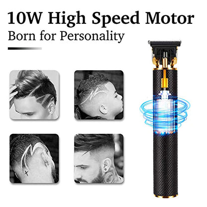 Men Hair Clippers Wireless USB Rechargeable, Black and Gold