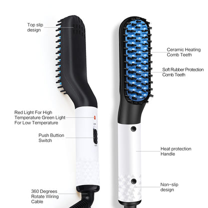 Multifunctional Hair Straightener Comb and Beard Straightener Brush