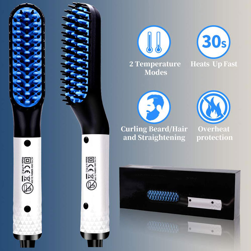 Multifunctional Hair Straightener Hair Comb Brush Men Beard