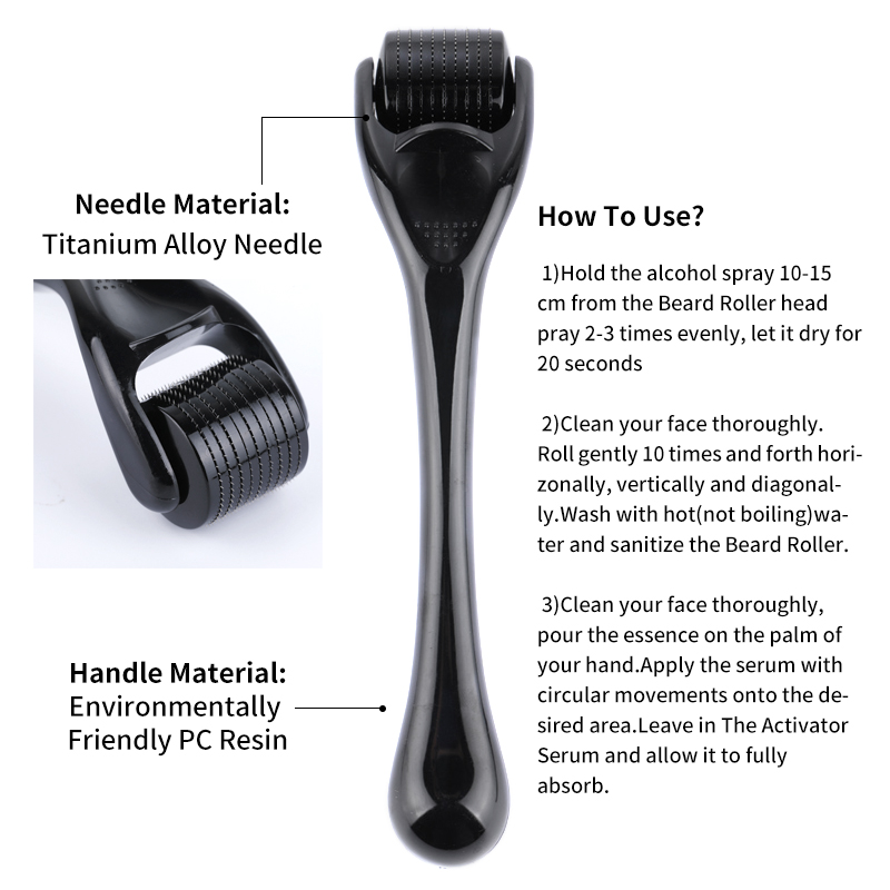 Beard Derma Roller Titanium For Hair Growth Mesoroller For Face