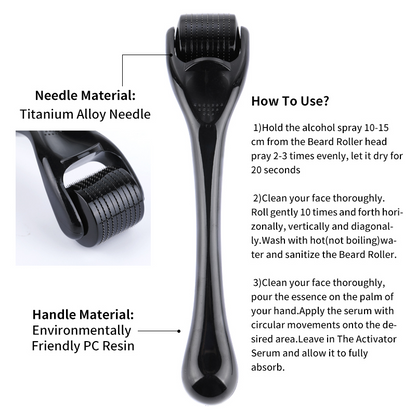 Beard Derma Roller Titanium For Hair Growth Mesoroller For Face