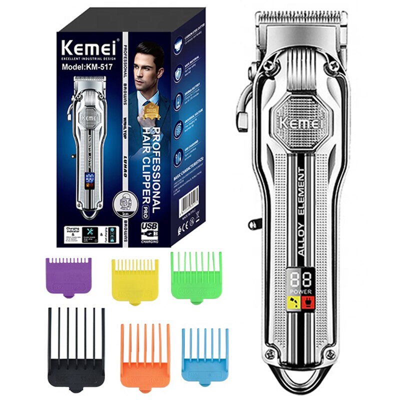 Full Metal Cord Cordless Barber Hair Clipper Professional Hair Trimmer