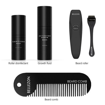 Men Beard Growth Kit Hair Growth Enhancer Conditioner Beard Grow Set with Comb