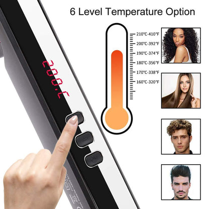 Hair Straightener Brush Electric Hot Comb LCD Display