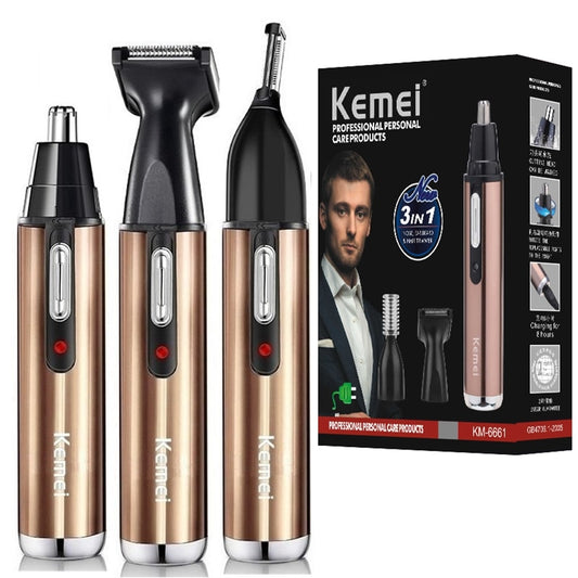 Original Kemei Rechargeable Ear Nose Hair Trimmer For Men Grooming Kit