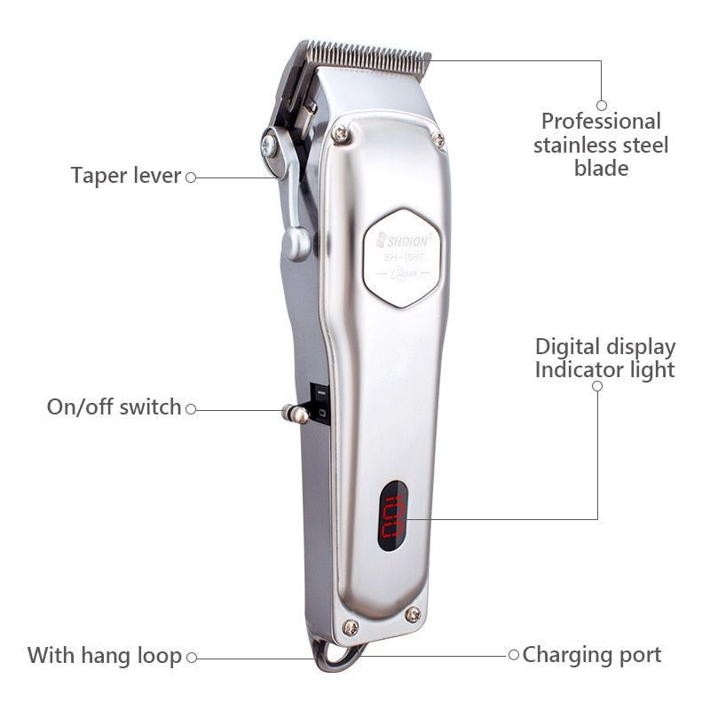 Professional Barber Hair Clipper Rechargeable