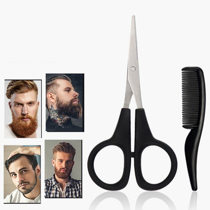 Men's Beard Scissors Set Mini Facial Beard Clean Comb