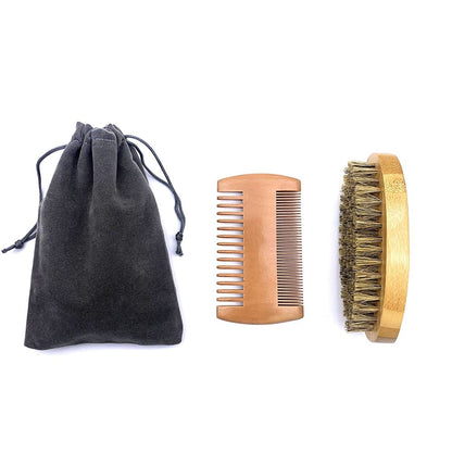 Natural Beard Comb Set Double Beard Oil Head Beard