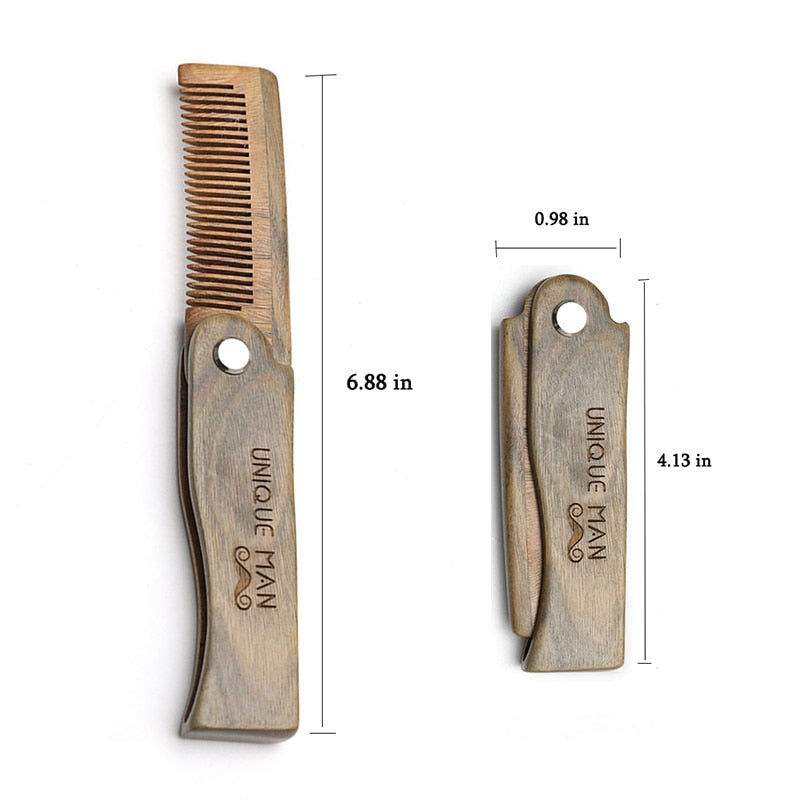 Folding Wood Beard Combs For Men