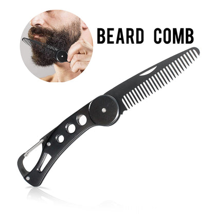 Hair Comb Men's Dedicated Stainless Steel Folding