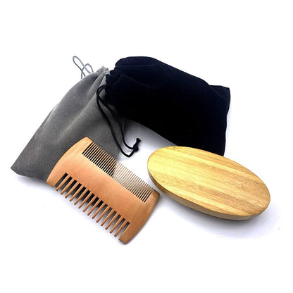 Natural Beard Comb Set Double Beard Oil Head Beard