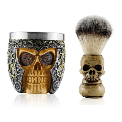 Men Shaving Beard Brush Skull Hair Shave