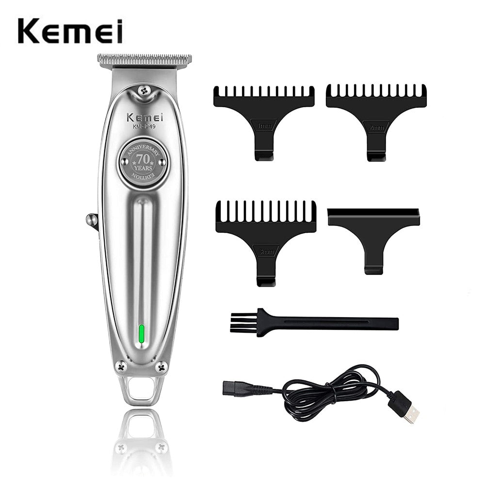 Professional Hair Clipper All Metal Men Electric Cordless Hair Trimmer