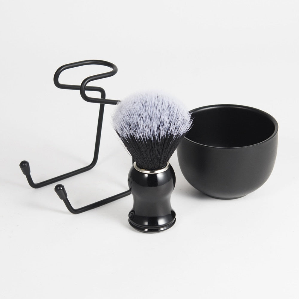 Men Shaving Brush Set Alloy Facial Foam Bowl Men