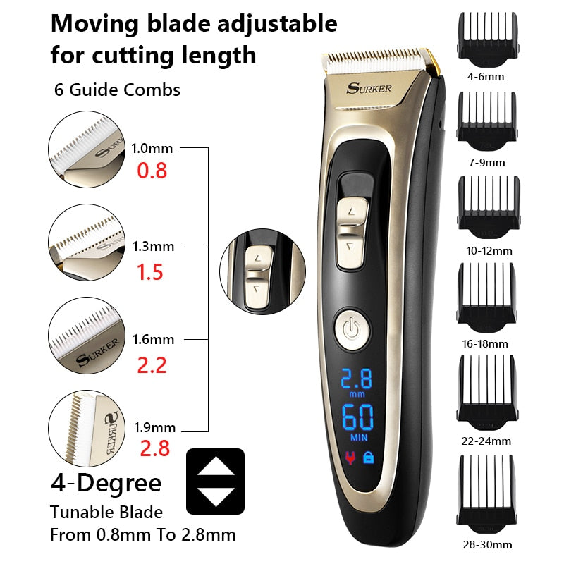 Electric Hair Trimmer LED display