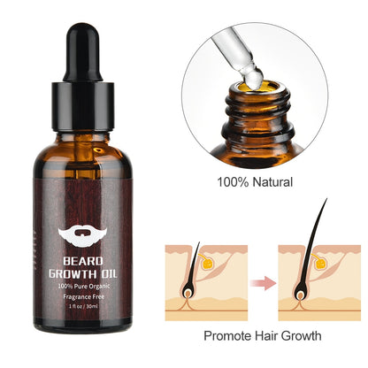 Beard Growth Kit Barber Hair Growth Enhancer Set