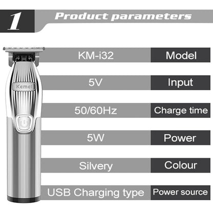 Cordless hairdressing hair clipper rechargeable