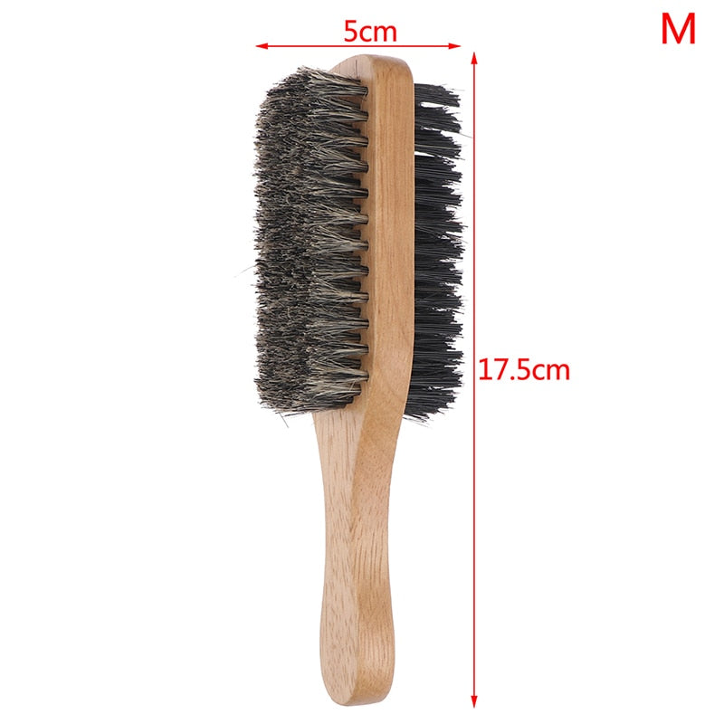 Men Boar Bristle Hair Brush Natural Wooden Brush