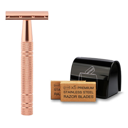 Rose Gold Razor Set Reusable Eco Friendly Double Edge