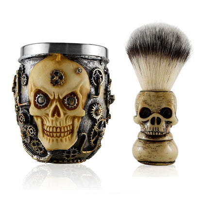 Men Shaving Beard Brush Skull Hair Shave