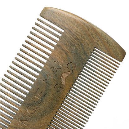 Natural Green Sandalwood Comb for Beard Handmade