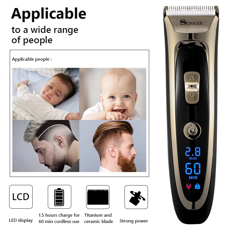 Electric Hair Trimmer LED display